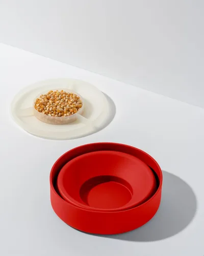 Miniatura 2 de W&P Fabricante de Palomitas de Microondas de Silicona Rojo Tazón Plegable con Medición Integrada, Sin BPA, Ecológico, Sin Desperdicio, 9.3 Tazas