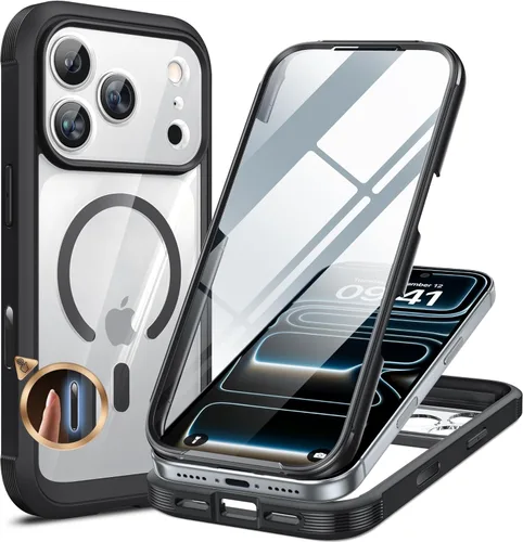 Miniatura 59 de Miracase Funda para iPhone 13 de 6.1 pulgadas, [sin burbujas] funda de teléfono de cuerpo completo con pantalla de vidrio completa integrada, sin