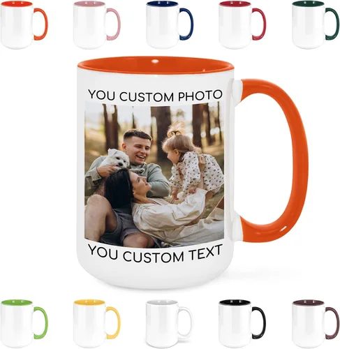 Miniatura 10 de Taza de café personalizada con texto y foto, taza personalizada, ideas únicas, regalos para hombres, mujeres, mamá, papá, novia, novio, amigo, Negro