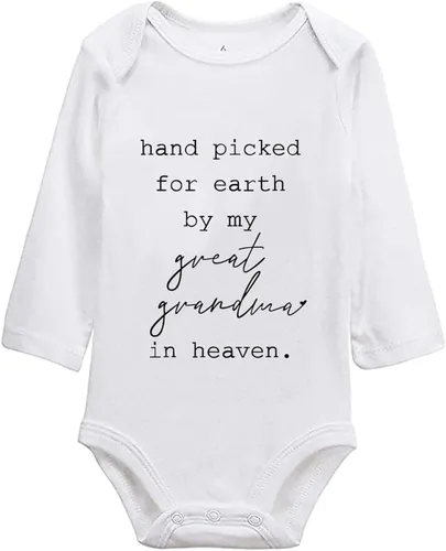 listery Mono escogido a mano para la Tierra por mi bisabuela y bisabuelo en el cielo, mameluco para bebés, niños y niñas