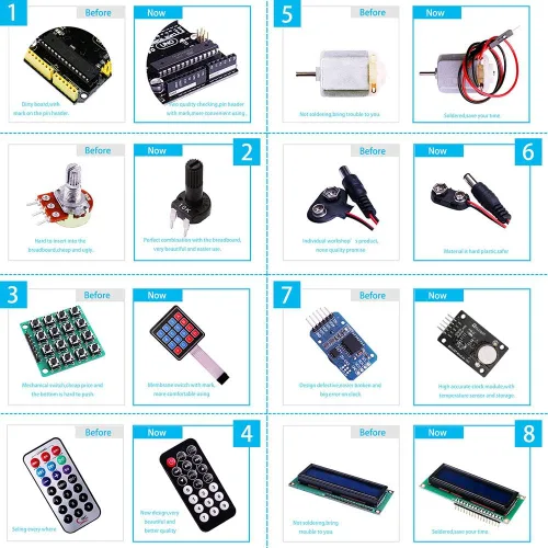 Miniatura 6 de Kit inicial completo para Arduino Uno R3 con tutorial (63 artículos) de Elegoo