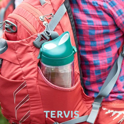 Miniatura 139 de Taza de viaje Tervis de doble pared transparente y colorida con tapa fabricada en Estados Unidos mantiene las bebidas frías y calientes, 16 onzas