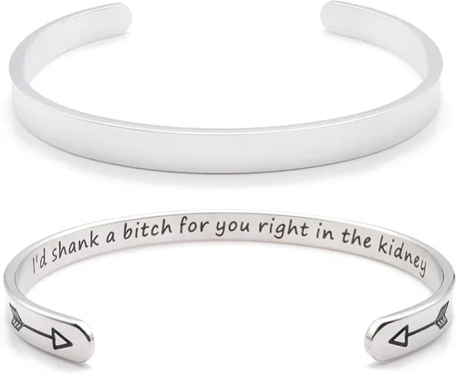 Miniatura 66 de Pulseras inspiradoras para mujer, joyería de acero inoxidable, con refranes, pulsera motivacional con mensaje oculto, pulseras grabadas para mejor