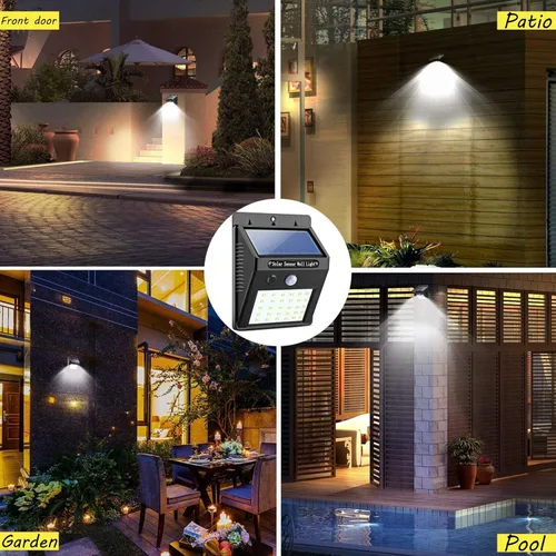 Miniatura 7 de Luces solares con sensor para exteriores, 30 LED, inalámbricas, impermeables, de seguridad, con sensor de movimiento solar, luces de pared