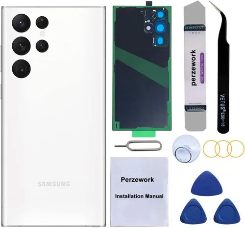 Miniatura 10 de Reemplazo de cristal trasero trasero para Samsung Galaxy S22 Ultra 6.8 pulgadas 5G con kit de herramientas de reparación y adhesivo preinstalado