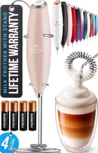Miniatura 87 de Zulay Kitchen Espumador de leche de mano con pilas Duracell AA – Mezclador eléctrico ultrarrápido y creador de espuma, mezclador de bebidas fácil