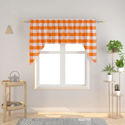 Miniatura 228 de Cenefas de cortina para ventana de 16 pulgadas de largo, 2 paneles de cuadros búfalo, cortinas pequeñas con bolsillo para barra, estilo clásico