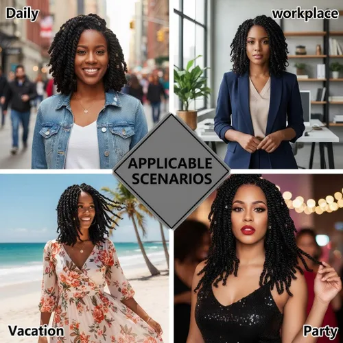 Miniatura 2 de Fulcrum Pelo de ganchillo Passion Twist de 10 pulgadas, 8 paquetes de cabello pretrenzado y pretrenzado para mujeres negras (10 pulgadas