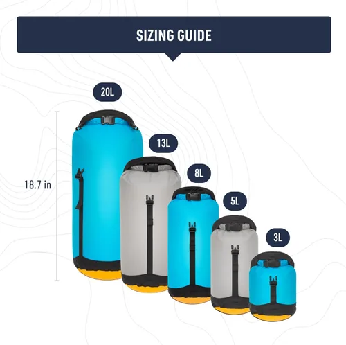 Miniatura 6 de Sea to Summit eVac Bolsa seca de compresión ultraligera, almacenamiento en seco impermeable, 3 litros, azul atolón