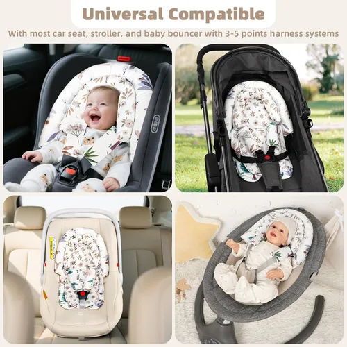 Miniatura 5 de Inserto de asiento de automóvil infantil 2 en 1, inserto mejorado para asiento de automóvil recién nacido, transpirable y suave, soporte