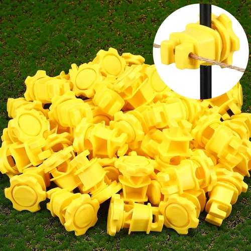 Miniatura 7 de Frienda 50 aisladores eléctricos de alambre para cerca, tornillo redondo, aislador, sujeción de alambre, aislador, clips aislantes para granja