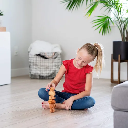 Miniatura 8 de Rocas apilables de pino natural, bloques de madera grandes, juego de rompecabezas Montessori, juguetes para niños pequeños para aula, juego