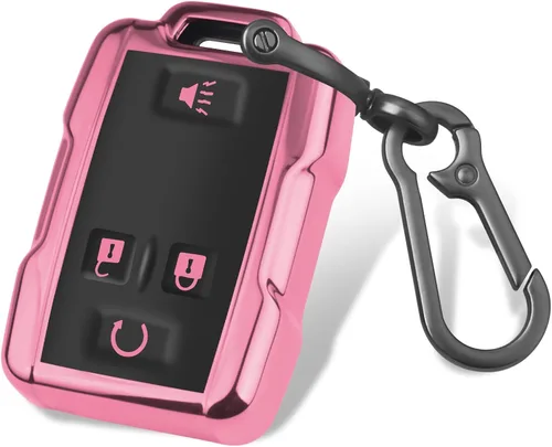 Miniatura 12 de QBUC Funda para llavero Chevy con llavero de TPU suave, compatible con Chevy Colorado, Silverado, Suburban Tahoe, GMC Sierra Yukon Canyon (A: negro)