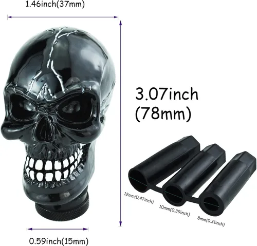 Miniatura 2 de Palanca de cambios con forma de calavera para palanca de cambios de velocidad, ajuste universal para la mayoría de los coches