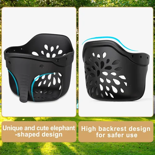 Miniatura 4 de Dolibest Asiento de columpio para niños pequeños con respaldo alto y respaldo alto, columpio de cubo para niños pequeños con mosquetones de bloqueo