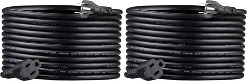 Miniatura 37 de Amazon Basics Cable de extensión, 13 amperios, 125 V, 20 pies, color negro, paquete de 2