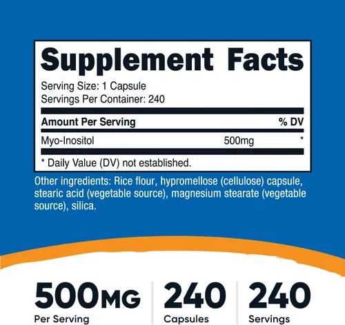 Miniatura 2 de Nutricost Cápsulas de inositol de 500 mg, 240 cápsulas – Cápsulas vegetales, sin OMG, sin gluten (mio-inositol)