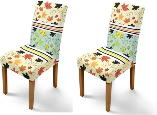 Miniatura 105 de Rnyleeg Thanksgiving Chair Covers for Living Room No Arms Turkey Pumpkin Stretch Dining Chair Covers Set of 6 Soft Washable Kitchen Chair Protector