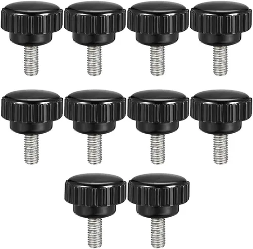 Miniatura 6 de uxcell Perillas de sujeción moleteadas con rosca métrica macho M4 x 1.969 in, tornillo de agarre para pulgar, perno de mango de sujeción manual