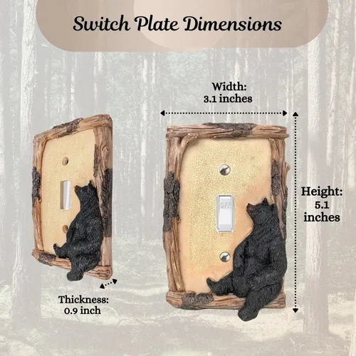 Miniatura 3 de BestGiftEver Black Bear on Logs - Placa de pared para decoración del hogar estilo cabaña Lodge Ideal para amantes de la naturaleza y la vida
