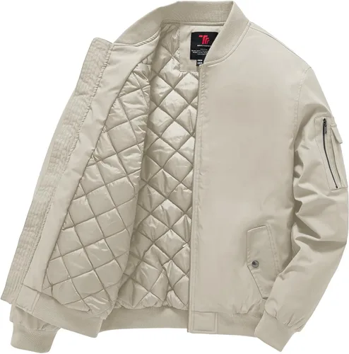 Miniatura 15 de Gopune - Chaqueta bomber para hombre, cortaviento, cálida, resistente al agua, rompevientos, abrigo de invierno, chaquetas acolchadas