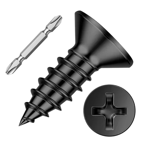 Miniatura 10 de Mellewell Tornillos para chapa metálica de cabeza plana #14 x 3 (disponibles de 5/8 a 3 pulgadas), tornillos para madera, acero inoxidable 304 18-8