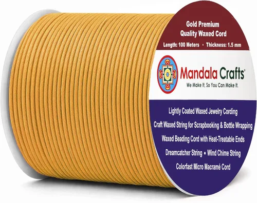 Miniatura 30 de Cuerda Mandala Crafts 0.03 pulgadas 109 yardas para hacer joyería, artesanía, macramé, cuerda de algodón encerado Negro
