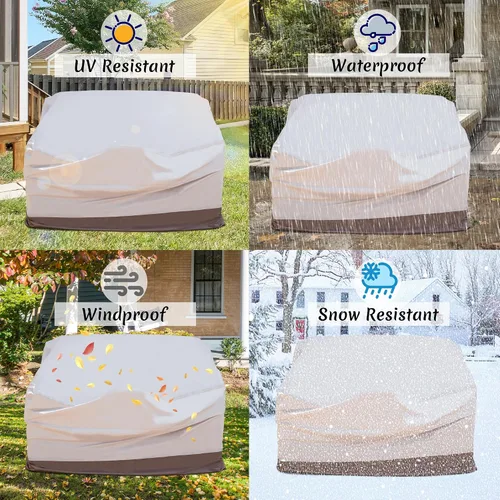 Miniatura 3 de ovios Fundas para muebles de patio, funda impermeable para sillas de sofá seccional, sofá biplaza otomana, sofá o mesa de uso general, 58.3 pulgadas