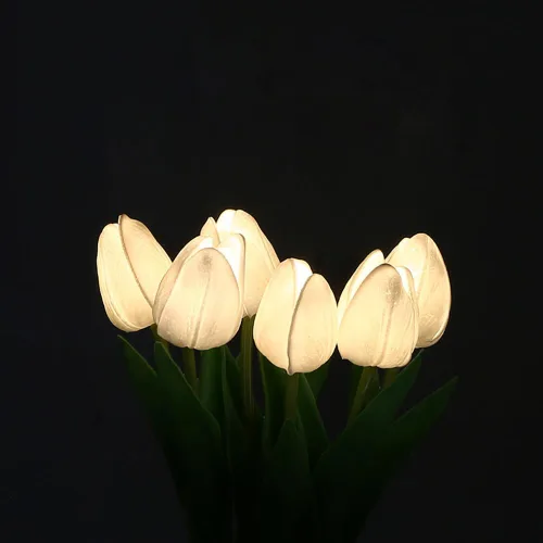 Miniatura 6 de Lámpara de mesa de tulipán, lámpara de mesa de tulipán, flor de tulipán, funciona con pilas, simulación de flores en maceta, decoración
