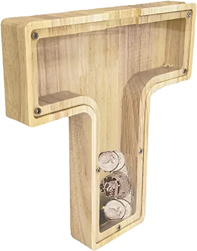 Miniatura 16 de FixtureDisplays® Alcancía de madera para gatos, alcancía de ahorro para niños, bonita moneda de recuerdo para niños y niñas, es un regalo único