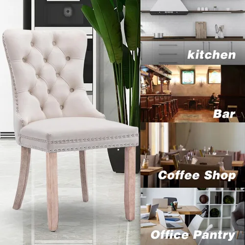 Miniatura 8 de SoarFlash Juego de 4 sillas de comedor de terciopelo, silla lateral de respaldo alto, silla lateral tapizada moderna de alta gama con capitoné
