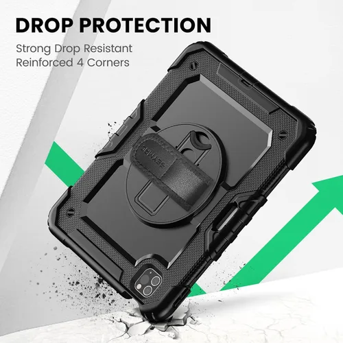 Miniatura 7 de SEYMAC Funda para iPad Pro 11 de 4ª, 3ª, 2ª, 1ª generación (2022/2021/2020/2018), funda protectora de cuerpo completo a prueba de golpes con Negro