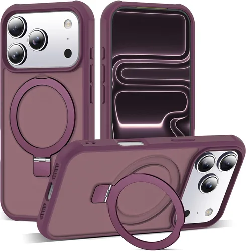 Miniatura 182 de SKYLMW – Funda compatible con iPhone 12 Pro Max y iPhone 13 Pro Max con soporte magnético invisible tipo anillo, fundas translúcidas para teléfonos