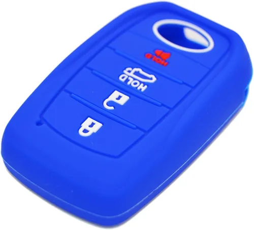 Funda de llave de silicona con 4 botones para Toyota Land Cruiser 2021+ Venza RAV4 4Runner Corolla Se Grand Highlander Tundra Crown 2022+ Tacoma Azul