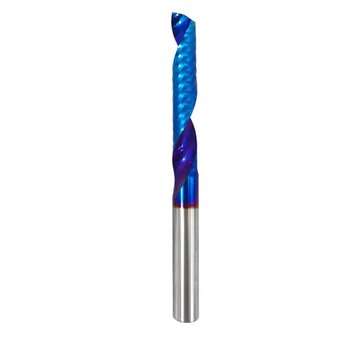 Fresa de extremo CNC de carburo sólido con corte en O, diámetro de corte de 1/4 de pulgada, extra largo, 3 brocas individuales de 0 flautas en