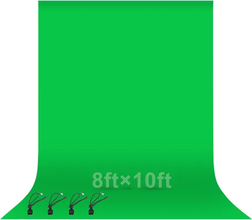 Miniatura 22 de EMART Telón de fondo de pantalla verde de 5 x 7 pies, tela de cortina de poliéster resistente a las arrugas, hoja de tela de pantalla verde croma