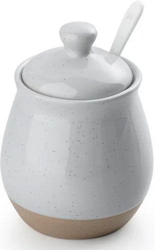 Miniatura 14 de famiware Milkyway Cremera de 13 onzas con asa, jarra de cerámica para café/leche/salsa/servir/ensalada, dispensador de gres para jarabe de arce