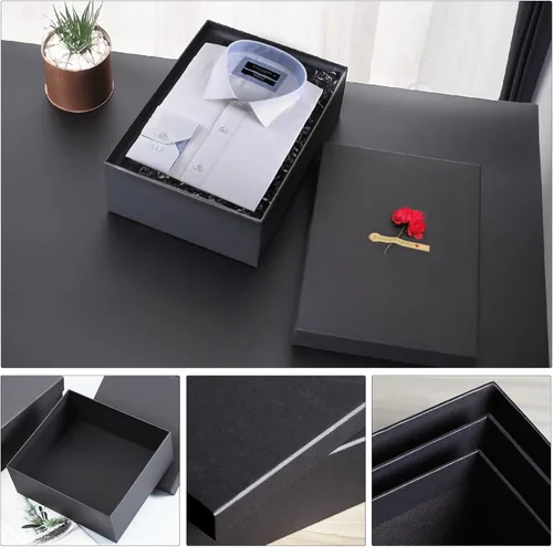 Miniatura 2 de Giftilious Cajas de regalo negras, un juego de 5 cajas de regalo con tapas para regalos, cajas preenvueltas para regalos, caja de regalo resistente