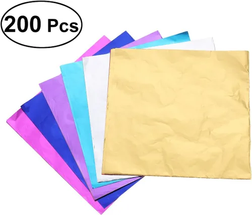 Miniatura 2 de BESTONZON Paquete de regalo de hoja metálica de papel de papel de 200 piezas para embalaje de dulces de chocolate