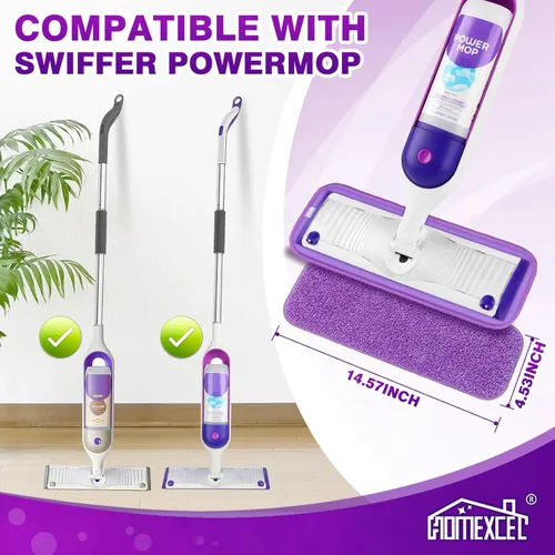 Miniatura 2 de HOMEXCEL Almohadillas de microfibra reutilizables para mopa Swiffer PowerMop, repuestos de almohadillas Power Mop para trapeador de spray