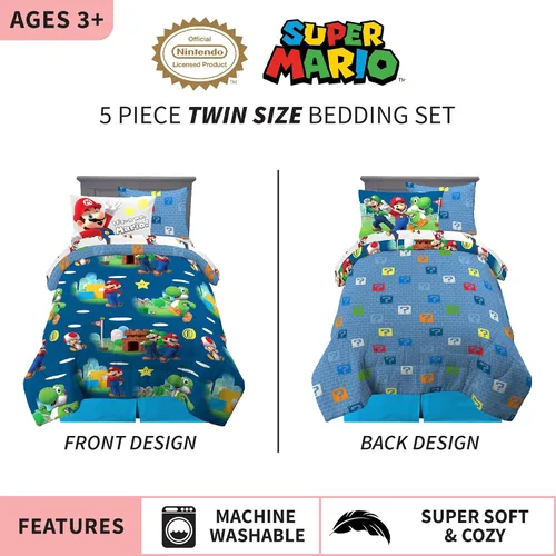 Miniatura 483 de Franco - Juego de edredón y sábanas supersuaves con funda, para niños, 7 piezas, tamaño matrimonial, Five Nights At Freddy's Cinco noches en Freddy's