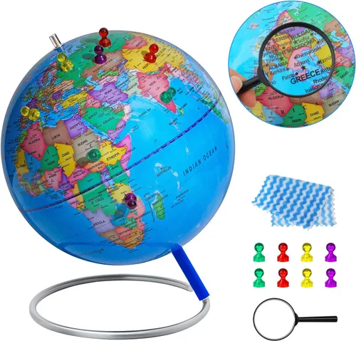 Miniatura 7 de BSHAPPLUS Globos iluminados de 13 pulgadas, globo giratorio de 720° con interruptor táctil e iluminación sin carga y 3 modos de iluminación LED