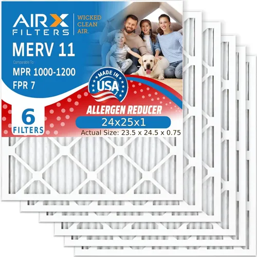 Miniatura 43 de AIRX Filters MERV 11 - Filtro para horno de aire de 18 x 18 x 1 pulgadas, para alergias, polvo, caspa de mascotas (paquete de 6), filtro plisado