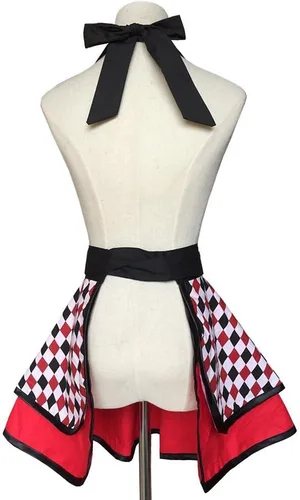 Miniatura 5 de Hyzrz Delantales lindos hechos a mano de algodón estilo retro para mujeres y niñas, delantal de cocina para pasteles, para regalo de madre Varios