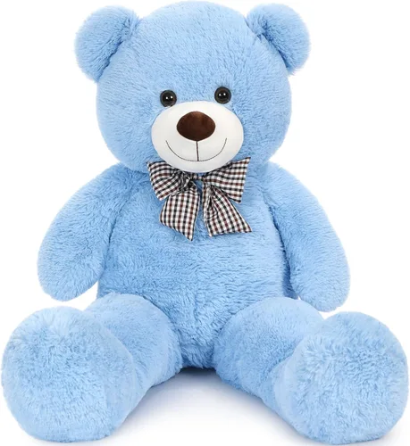 Miniatura 43 de MaoGoLan - Oso de peluche gigante de 52.0 pulgadas, peluche grande color canela con lindo moño y huellas, peluche suave de oso con moño para regalar