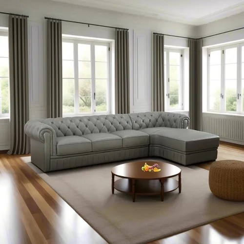 Miniatura 11 de Sofá seccional en forma de L, conjunto de sofás de Cuero, sofá grande de piel de vaca con sillón reclinable a la izquierda, adecuado para oficina