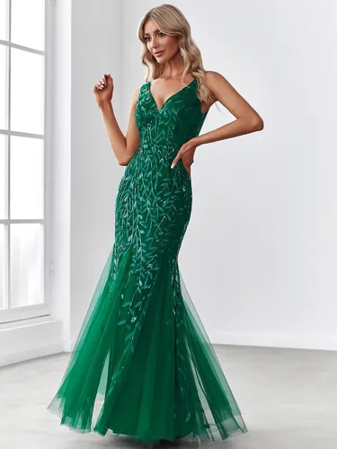 Miniatura 3 de Ever-Pretty 7886 - Vestido largo de noche sin mangas con cuello en V doble para mujer
