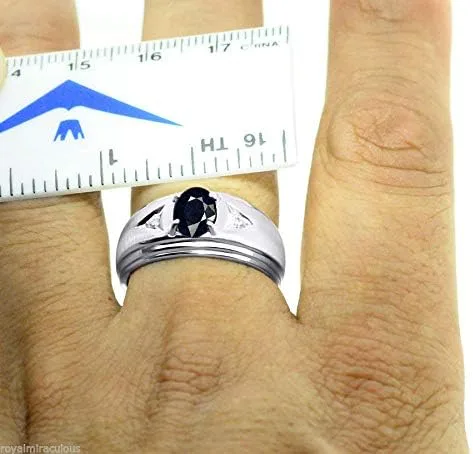 Miniatura 4 de Rylos Anillos para hombre de diseño clásico de 0.315 x 0.236 in con piedras preciosas ovaladas y diamantes brillantes Anillos de piedra natal