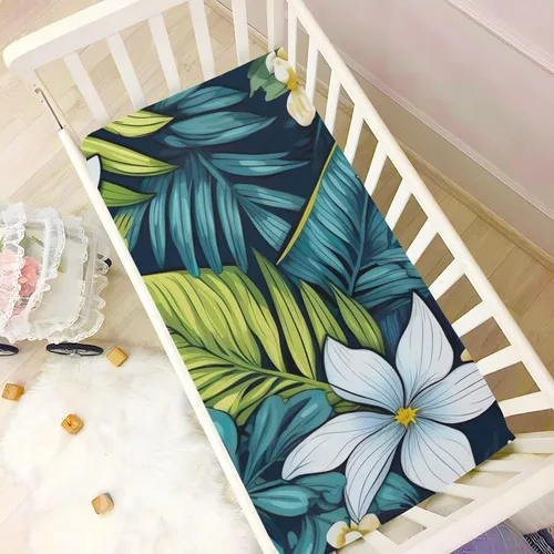 Miniatura 6 de Fitted Crib Sheets Tropical Palm Leaf Mini Crib Sheets for Boy & Girl Toddler Mattress Sheets Playard Sheet 21216115