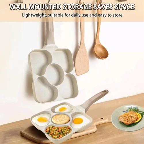 Miniatura 6 de JUSTUP Sartén antiadherente para tortilla de 5 tazas, sartén saludable de granito de aluminio para panqueques, sartén con mango resistente al calor